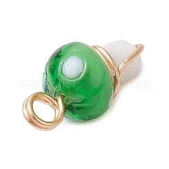 Copper Wired Wrapped Handmade Lampwork Pendants&nbsp;PALLOY-JF03332