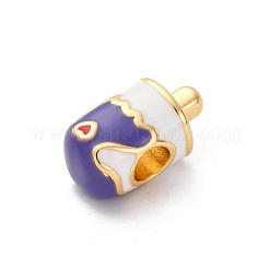 Brass Enamel European Beads&nbsp;KK-Q098-26G-A