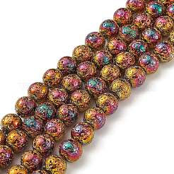 Electroplated Natural Lava Rock Beads Strands&nbsp;LS-G-S352-30D-07