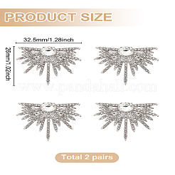 2 Pairs Alloy Crystal Rhinestone Stud Earrings for Women&nbsp;EJEW-LP0001-64