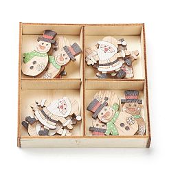 Christmas Theme Wood Pendant Decorations&nbsp;HJEW-P010-07