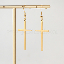 Classic Minimalist 201 Stainless Steel Cross Dangle Earrings&nbsp;SK8644