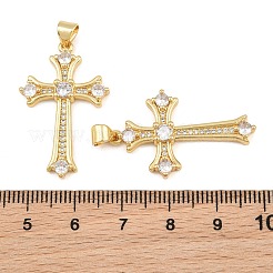 Brass Micro Pave Clear Cubic Zirconia Pendants&nbsp;CU-CBADC6C-08G-03