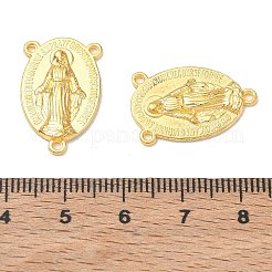 Holy Oval Carved Virgin Mary Tibetan Style Alloy Chandelier Component Links&nbsp;TIBEP-LF0961YKG-G-FF