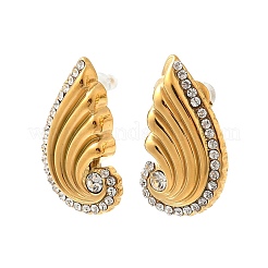 304 Stainless Steel Rhinestone Stud Earrings&nbsp;EJEW-Z126-02G