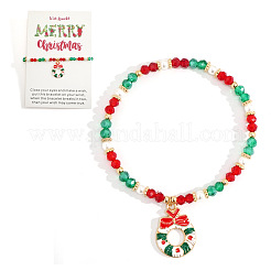 Christmas 304 Stainless Steel Enamel Charm Bracelets&nbsp;UB9806-10