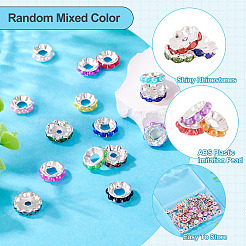 100Pcs Brass Rhinestone Spacer Beads&nbsp;KK-TA0002-12