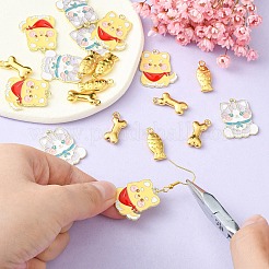 20Pcs 4 Styles Alloy Enamel Pendants&nbsp;ENAM-CJ0004-48