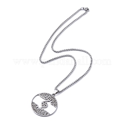 Non-Tarnish 201 Stainless Steel Pendant Necklaces&nbsp;NJEW-C042-07P