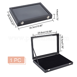 100 Slot Rectangle Dustproof Wood Jewelry Presentation Box&nbsp;AJEW-WH0323-46