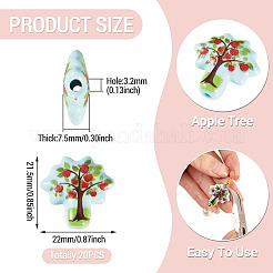 20pCS Printed Opaque Acrylic Beads&nbsp;OACR-TA0004-75A