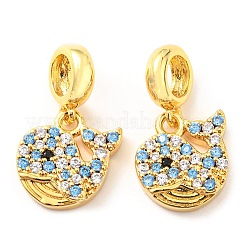 Brass Micro Pave Cubic Zirconia Pendents&nbsp;KK-M247-18G