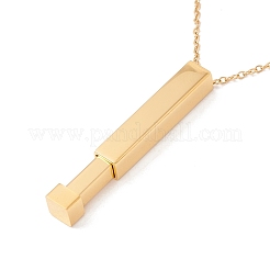 Ion Plating(IP) 304 Stainless Steel Rectangle Bar Pendant Necklace&nbsp;NJEW-P262-18