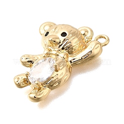 Brass Micro Pave Cubic Zirconia Pendants&nbsp;KK-U061-24G