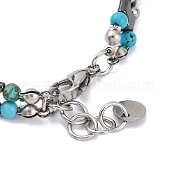 Synthetic Turquoise Beaded Bracelets&nbsp;BJEW-P339-03P-03