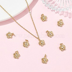 SHEGRACE Brass Micro Pave Clear Cubic Zirconia Charms&nbsp;XGRQ4N602-710G