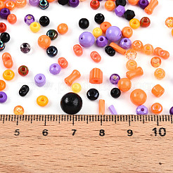 Halloween Theme Glass Seed Beads&nbsp;X-SEED-N007-13J