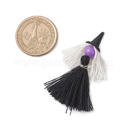 5Pcs 5 Colors Handmade Polycotton(Polyester Cotton) Tassel Pendants&nbsp;PALLOY-JF04236