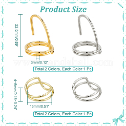 4Pcs 4 Styles Brass Finger Nail Tip Claw Rings&nbsp;MRMJ-NB0001-23
