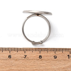 Adjustable 304 Stainless Steel Cuff Ring Components&nbsp;STAS-D372-13P-01-2