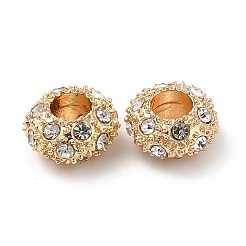 Rack Plating Alloy Rhinestone European Beads&nbsp;PALLOY-P289-34G