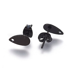 304 Stainless Steel Stud Earring Findings Ion Plating(IP)&nbsp;STAS-O119-11A-B
