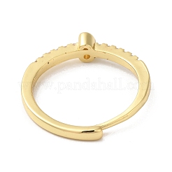 Rack Plating Brass Clear Cubic Zirconia Number 6 Adjustable Rings for Women&nbsp;RJEW-S407-09G-06