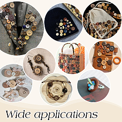 150Pcs 15 Styles Wooden Buttons&nbsp;DIY-PH0031-07
