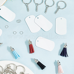 DIY Blank Double-sided Heat Transfer Aluminium Pendant Keychain Making Kits&nbsp;DIY-SP0005-26F