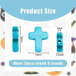 6 Strands 2 Colors Synthetic Turquoise Beads Strands&nbsp;TURQ-DC0001-02