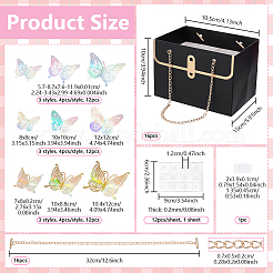 16Pcs Handbag Shaped Paper Flower Packing Bags with Golden Tone Alloy Chains&nbsp;CARB-NB0001-16