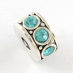 Brass Rhinestone European Clasps&nbsp;KK-N291-01AS-02
