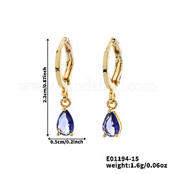 Fashionable Couple Waterdrop Sparkling 925 Sterling Silver Cubic Zirconia Dangle Hoop Earrings for Daily Wear and Parties&nbsp;CU5155-2