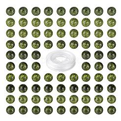 100Pcs 8mm Natural Serpentine/Green Lace Stone Round Beads&nbsp;DIY-LS0002-45