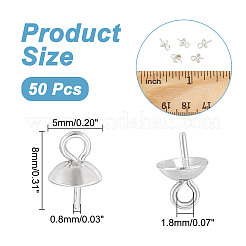 50Pcs 304 Stainless Steel Cup Pearl Peg Bails Pin Pendants&nbsp;STAS-UN0004-55