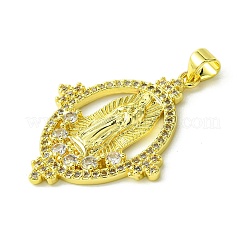 Brass Micro Pave Clear Cubic Zirconia Pendants&nbsp;KK-H472-39G