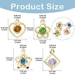 60Pcs Rack Plating Eco-Friendly Iron Rhinestone Pendants&nbsp;IFIN-YW0003-91