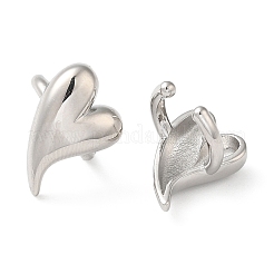 Rack Plating Brass Heart Cuff Earrings for Women&nbsp;EJEW-Z019-12P