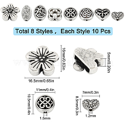 80Pcs 8 Styles Alloy Beads & Charms&nbsp;TIBEB-SC0001-08AS