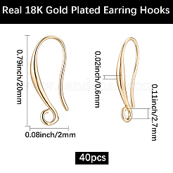 40Pcs Brass Earring Hooks&nbsp;KK-BBC0021-73