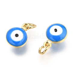 Brass Enamel Charms&nbsp;KK-B024-02G-A