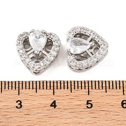 Brass Micro Pave Clear Cubic Zirconia Beads&nbsp;KK-S389-23P