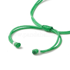 Handmade Japanese Seed Rectangle with Flower Link Braided Bead Bracelet&nbsp;BJEW-MZ00014-01