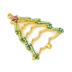 3Pcs 3 Styles Christmas Theme Glass Seed Beaded Pendants&nbsp;PALLOY-MZ00809