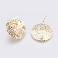 Brass Stud Earrings Settings&nbsp;KK-I622-23G-NF