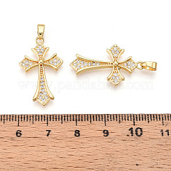 Brass Micro Pave Cubic Zirconia Pendants&nbsp;KK-N257-31G