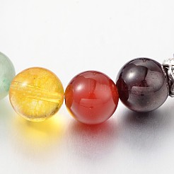 Chips and Round Chakra Natural Gemstone Beaded Stretch Bracelets&nbsp;BJEW-JB01990-03