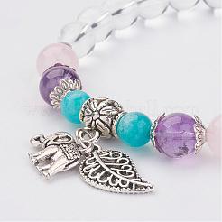 Natural Quartz Crystal Charm Bracelets&nbsp;BJEW-JB02927