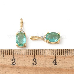 Brass Micro Pave Cubic Zirconia Pendants&nbsp;KK-Q031-43G