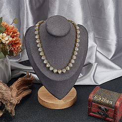 1Pc Heart Zinc Alloy Crystal Rhinestone Cup Chain Tennis Necklaces for Women&nbsp;NJEW-SP0001-06G